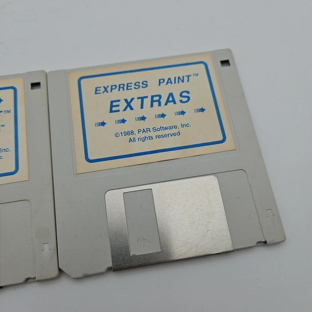 Commodore Amiga Express Paint 2 Disks Vintage 80s 1988 PAR Software VTG